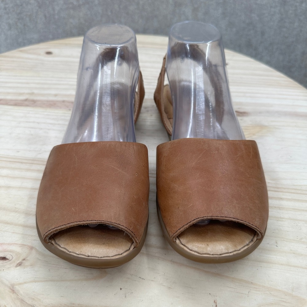 Born Trang Slingback Sandals Womens 8 Brown Leather Open Toe Flat - Picture 3 of 10